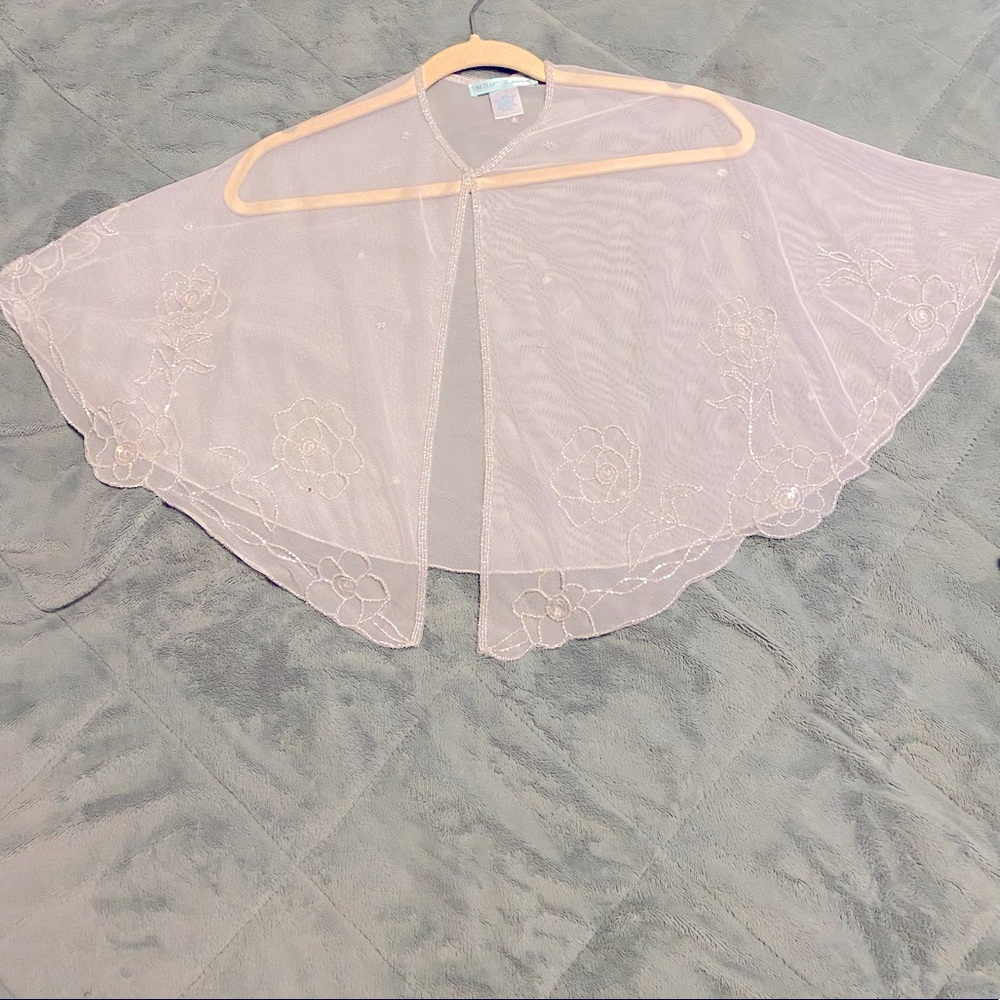 COPY - Betsey Johnson sheer/beaded cape. Very feminine and delicate. One size f…